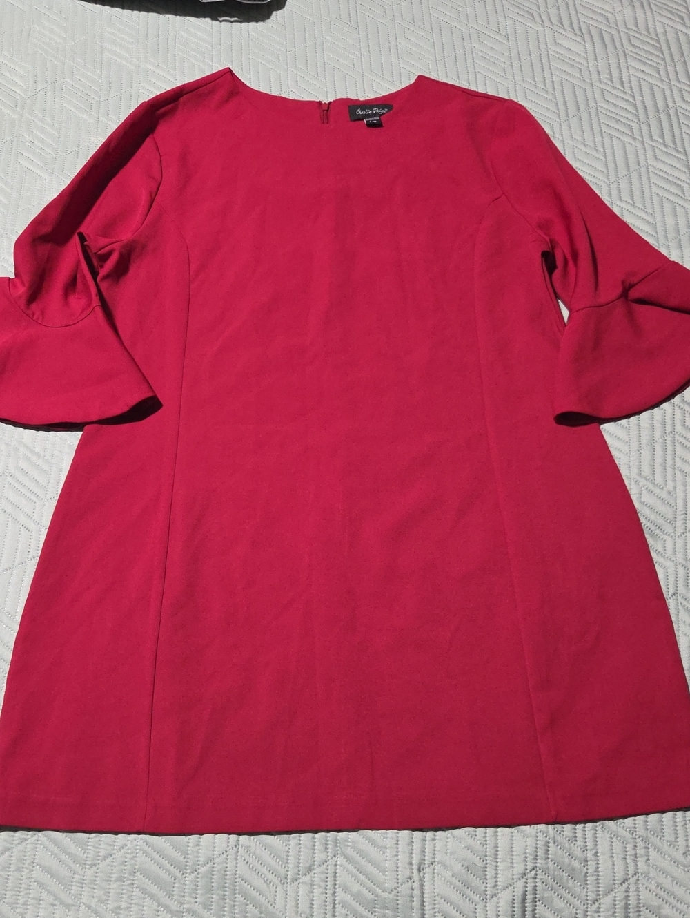 Charlie Paige Deep Red Bell-Sleeve Dress